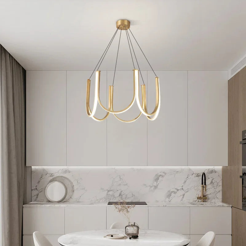 Afralia™ U-Shape LED Pendant Chandelier for Modern Minimalist Luxury Home Decor