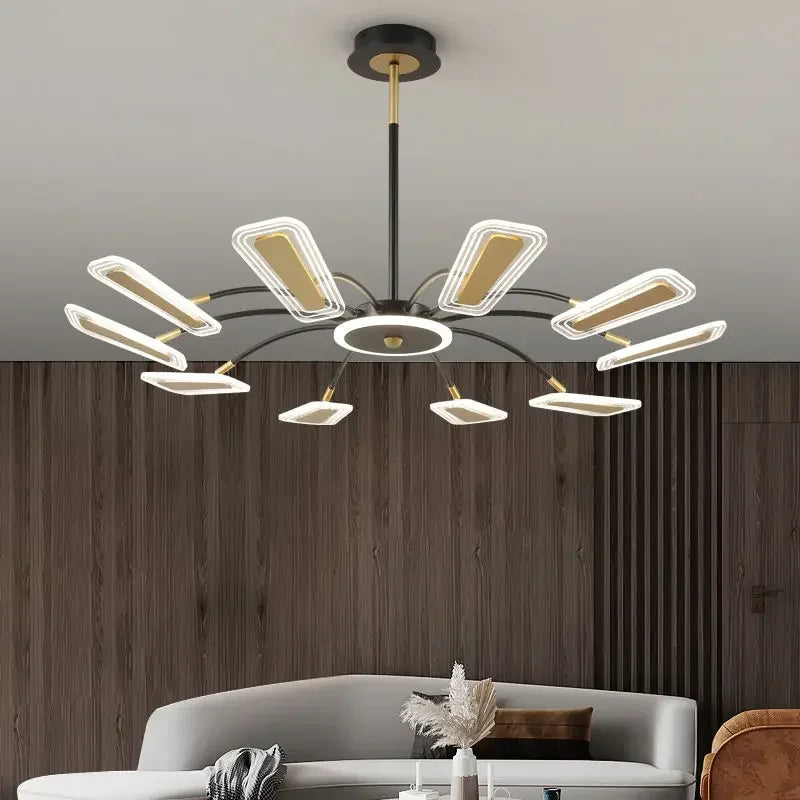 Afralia™ Gold Crystal LED Chandelier for Living Room, Dining, Kitchen - Modern Luxury Style