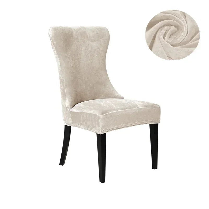 Afralia™ Velvet Fleece High Back Chair Covers: Elegant, Armless Seat Slipcovers