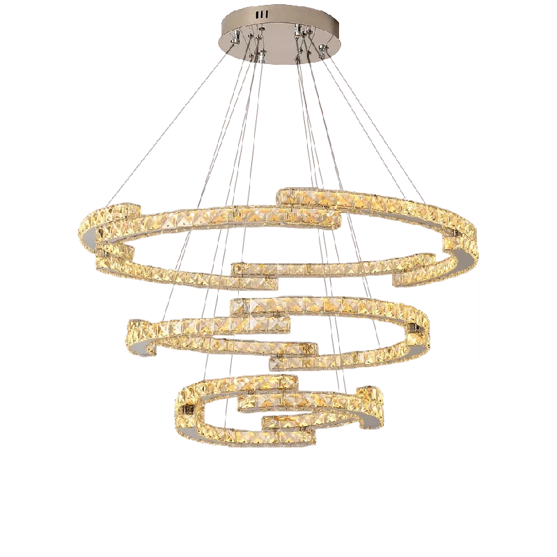 Afralia™ Circular Crystal Pendant Light Chandelier for Living Room