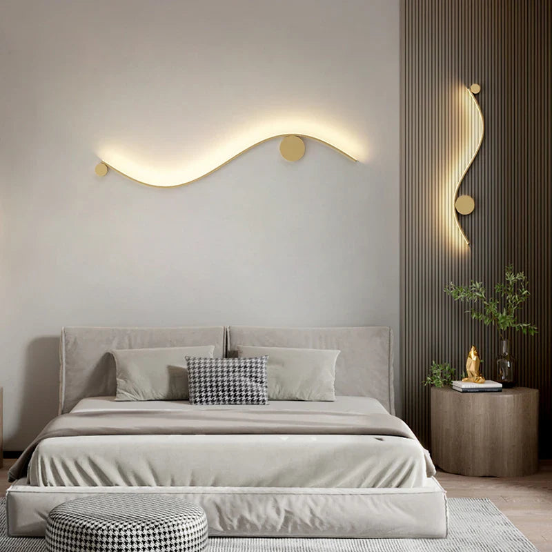 Afralia™ Modern Brass LED Wall Lamp, Nordic Copper Interior Light for Living Room, Bedroom, Stairs