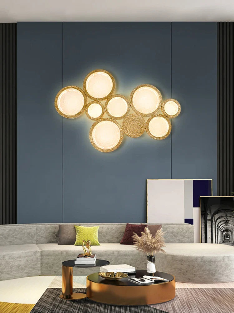 Afralia™ Copper Magic Mirror Wall Lamp for Living Room Bedroom