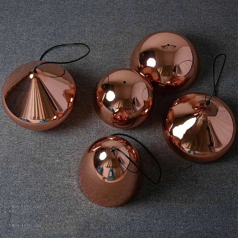 Afralia™ Rose Gold Pendant Lights: Nordic Plating Metal Hanging Lamp for Dining Room & Kitchen.