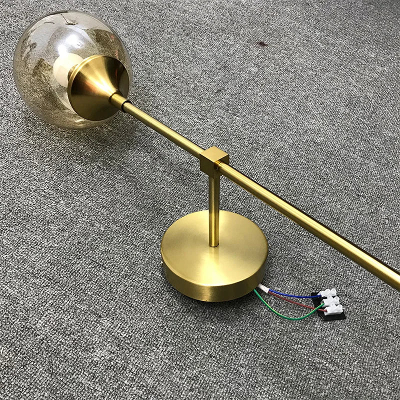 Afralia™ Modern Glass Wall Lamp Bedroom Reading Fixture Brass Lighting