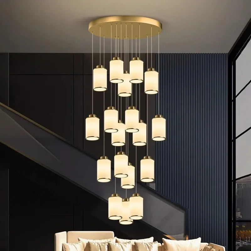 Afralia™ Modern LED Pendant Light Chandeliers for Living Room Staircase Decor