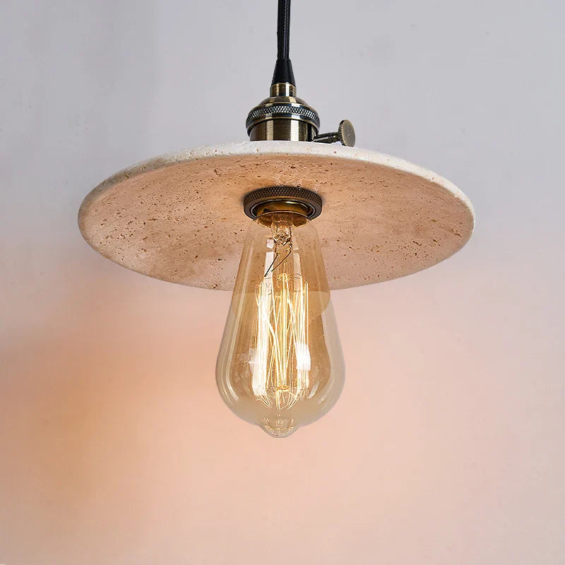 Afralia™ Yellow Travertine Stone Pendant Lights LED Modern Hanging Lamp - Nordic Design