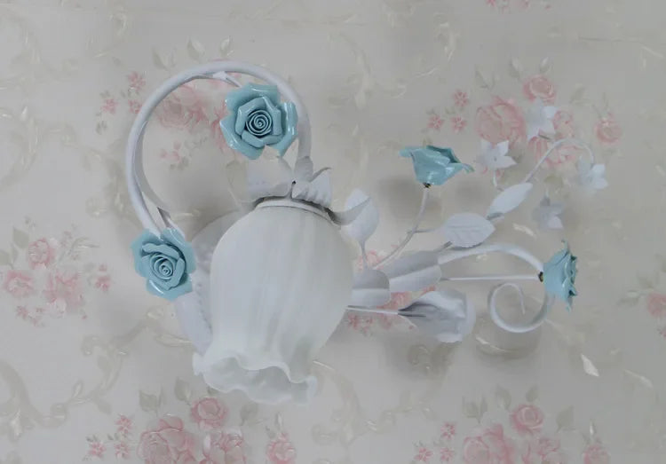Afralia™ Floral Wall Lamp: European Pastoral Style, Princess Girl's Bedroom Décor.