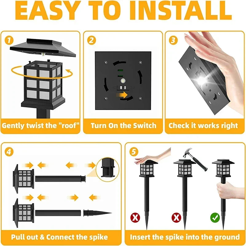 Afralia™ Solar LED Pathway Lights: Outdoor Waterproof Walkway Garden Decor Street Lamp