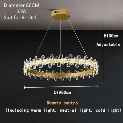 Afralia™ Crystal LED Chandelier for Luxury Lighting in Living Kitchen Room