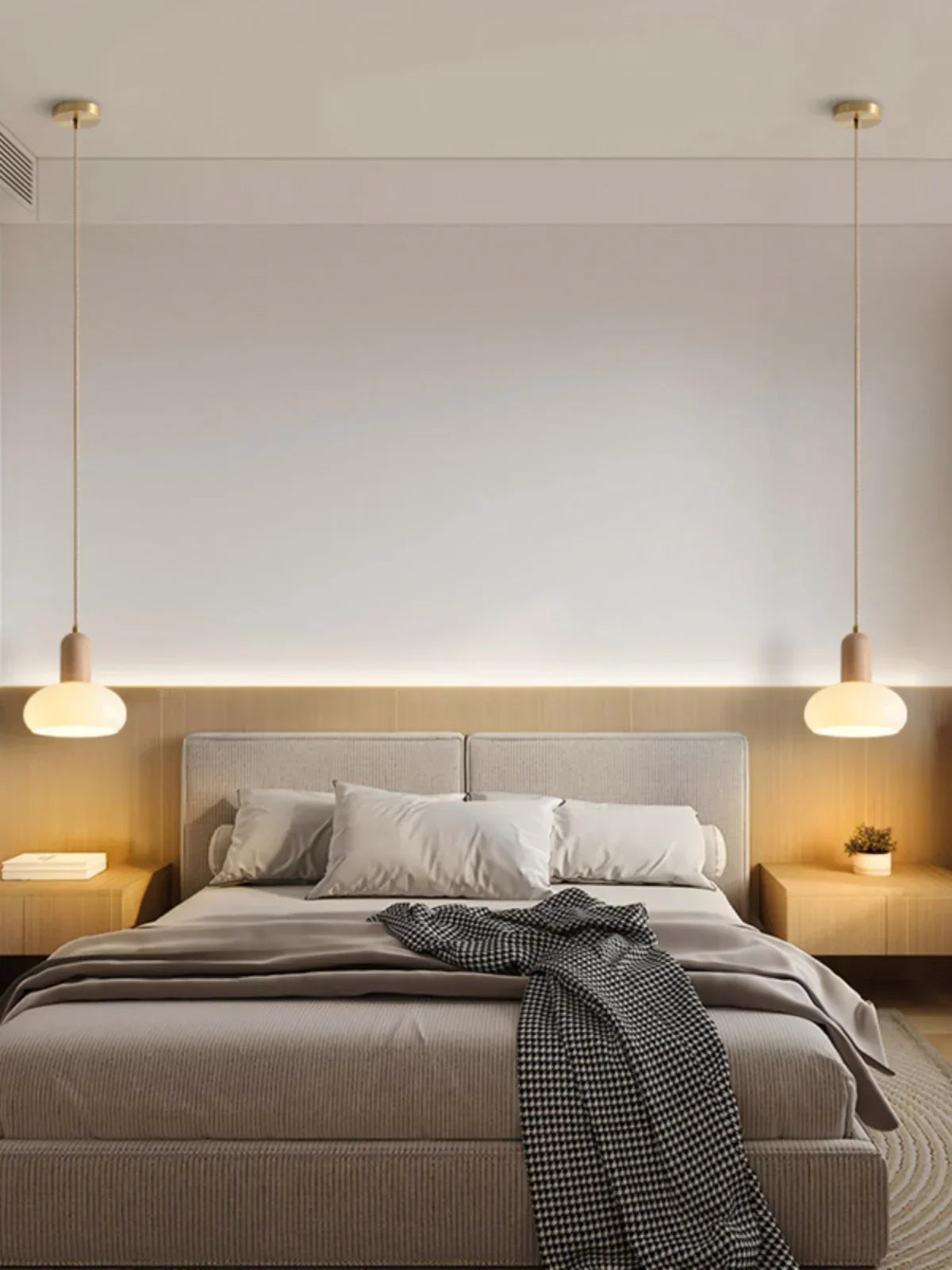 Afralia™ Wood Glass Pendant Light E27 Fixture Kitchen Dining Room Chandelier