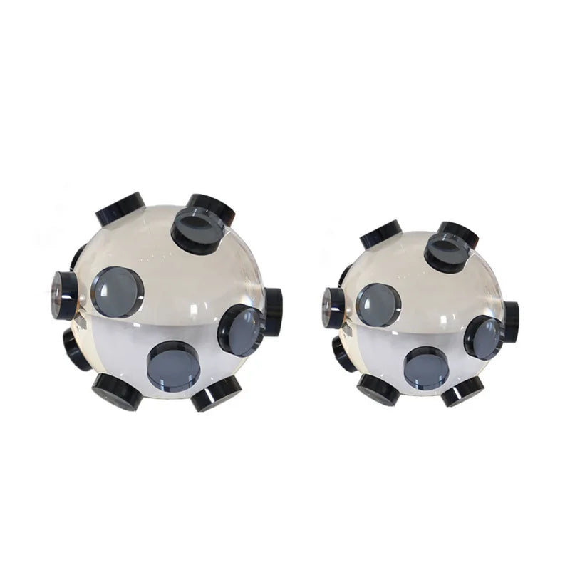 Geometric Crystal Ball Decor by Afralia™ - Transparent Glass Abstract Ornament