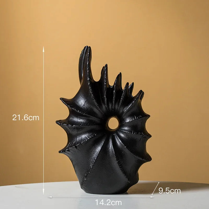 Afralia™ Conch Shape Ceramic Vase for Artificial Flower Arrangements