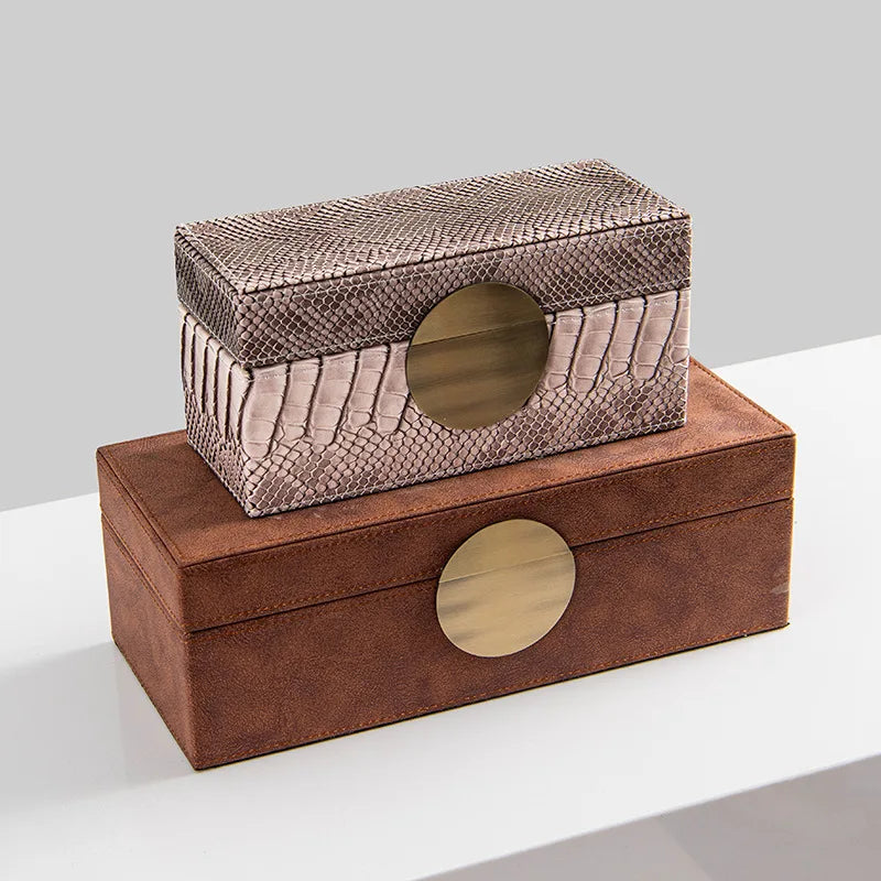 Afralia™ Snake Pattern Jewelry Box: Handmade Leather Storage with Metal Lock