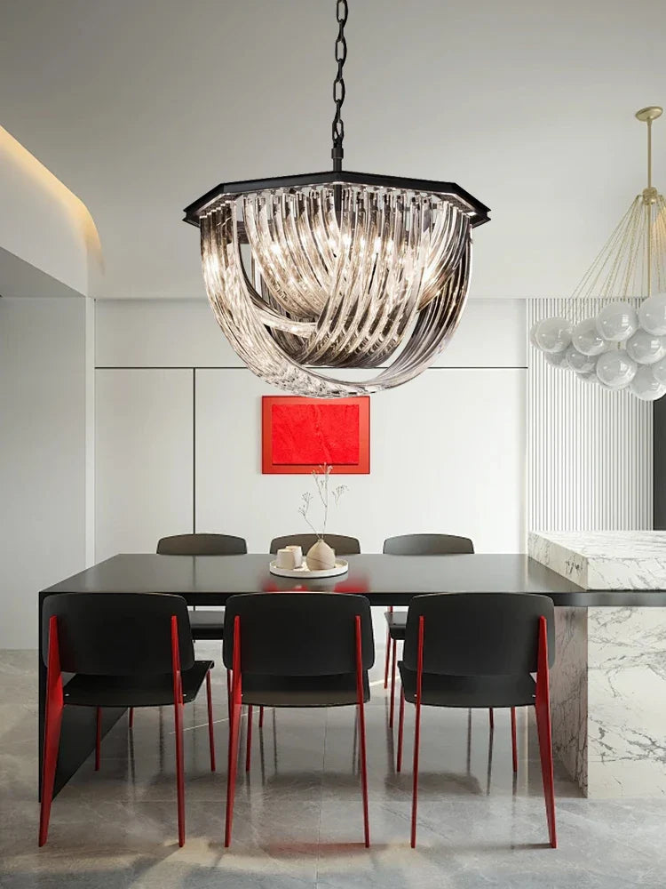 Afralia™ Crystal Glass Pendant Lights, Dimmable Modern Lighting