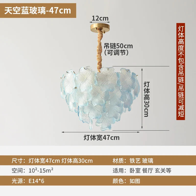 Afralia™ Crystal Glass Flower Chandelier - Modern French Style for Living Room, Bedroom, Dining Room