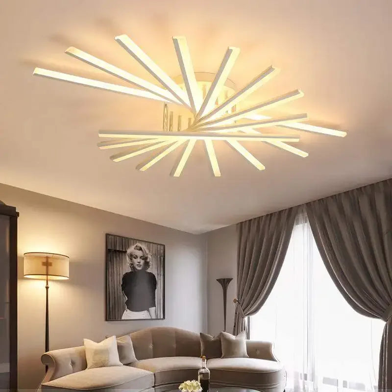 Afralia™ LED Chandelier Fan Lampshade for Living Room Bedroom Dining Study Aluminum Ceiling Lamp
