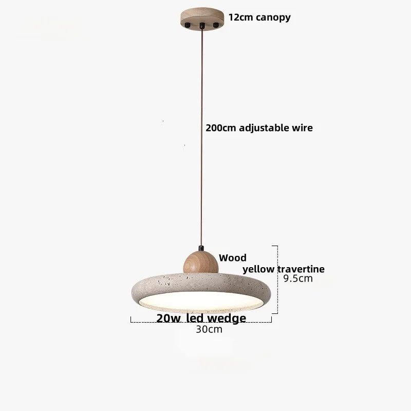 Afralia™ Yellow Travertine LED Pendant Lamp for Dining Room, Kitchen & Reading