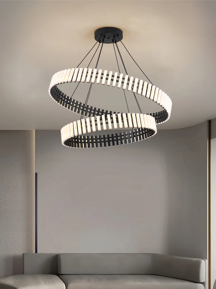 Afralia™ Round Chandelier: Elegant Dining Room & Living Room Artistic Lighting