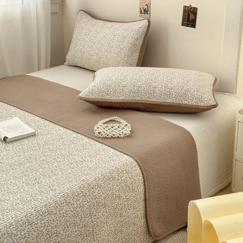 Afralia™ Double-Sided Cotton Bed Cover Quilted Tatami Mat, Soft & Anti-Slip Mattress
