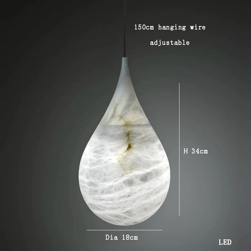Afralia™ Alabaster Marble Pendant Lights for Luxury Dining Room, Kitchen & Bar Décor