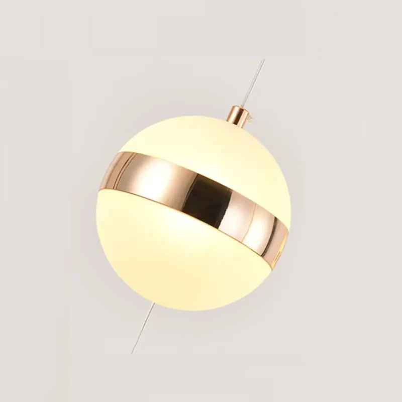 Afralia™ Round Ball Acrylic Chandelier Staircase LED Gold Lighting Fixtures