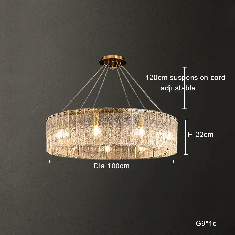 Afralia™ Clear Glass LED Chandelier: Modern Luxury Living Room Art Deco Ceiling Light