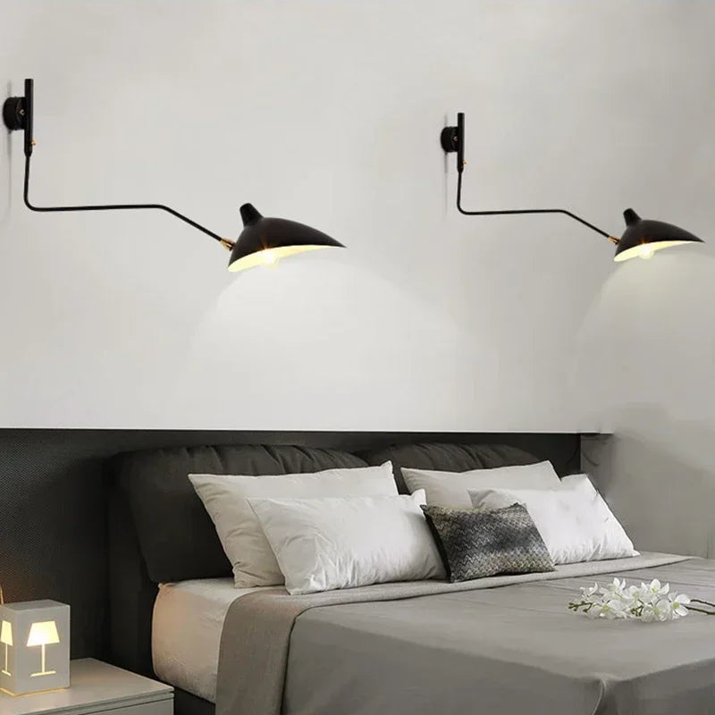 Afralia™ Long Arm LED Wall Sconce Lamp with Adjustable Angle for Living Room and Bedroom