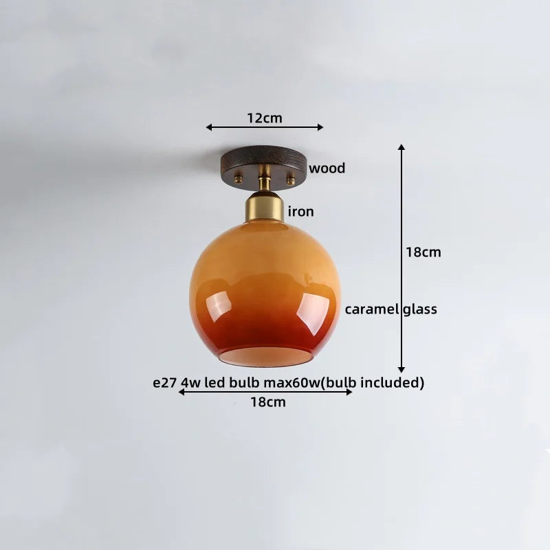 Afralia™ LED Ceiling Lamp Japanese Style Glass Modern Living Room Lighting