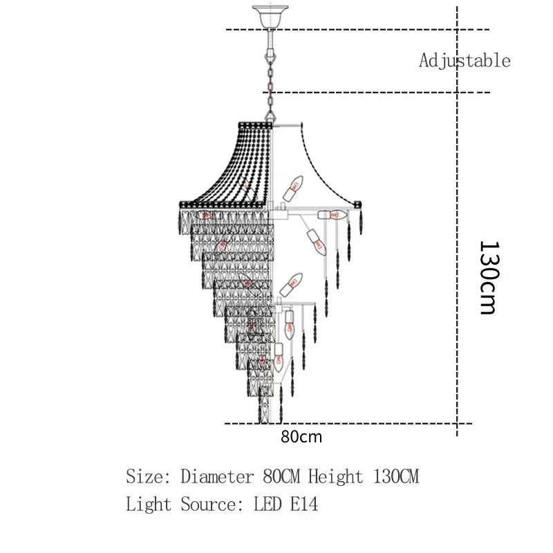 Afralia™ Luxe Golden Crystal Chandelier for Hotel Lobby, Living Room & Staircase