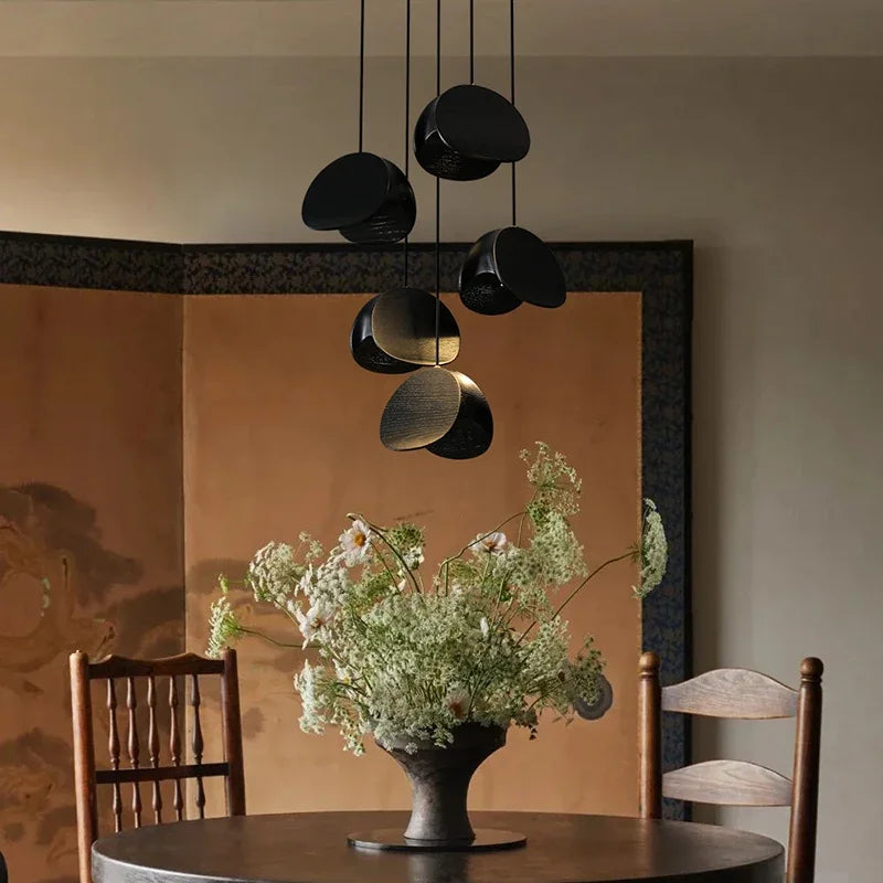 Afralia™ Wabi-sabi Wood Chandelier: Zen Tea Room Staircase Light, Retro Living Room Design