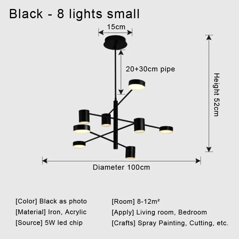Afralia™ Modern LED Chandelier Ceiling Light Fixture for Living Room Bedroom Dining Room