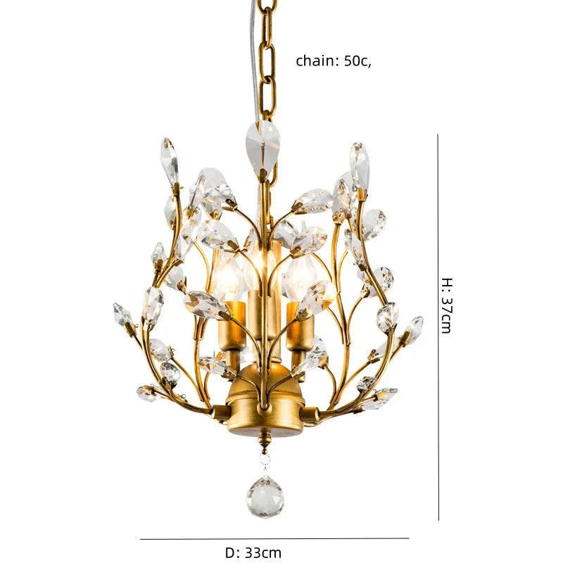 Afralia™ Crystal Tree Chandelier Ceiling Light for Bedroom with LED E14 Bulbs