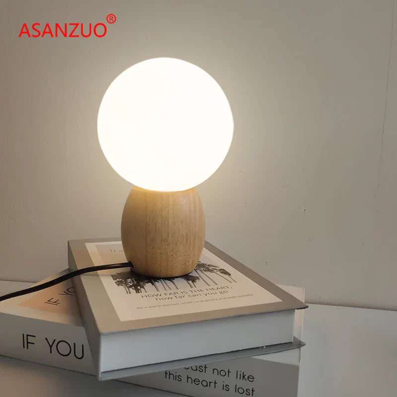 Afralia™ Milk White Glass Ball Table Lamp