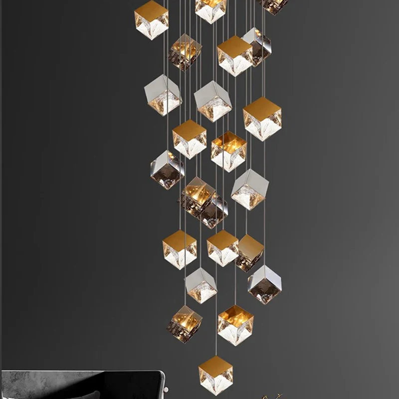 Afralia™ Modern Stair Chandelier Pendant Lights - LED Ceiling Lamp for Living Room
