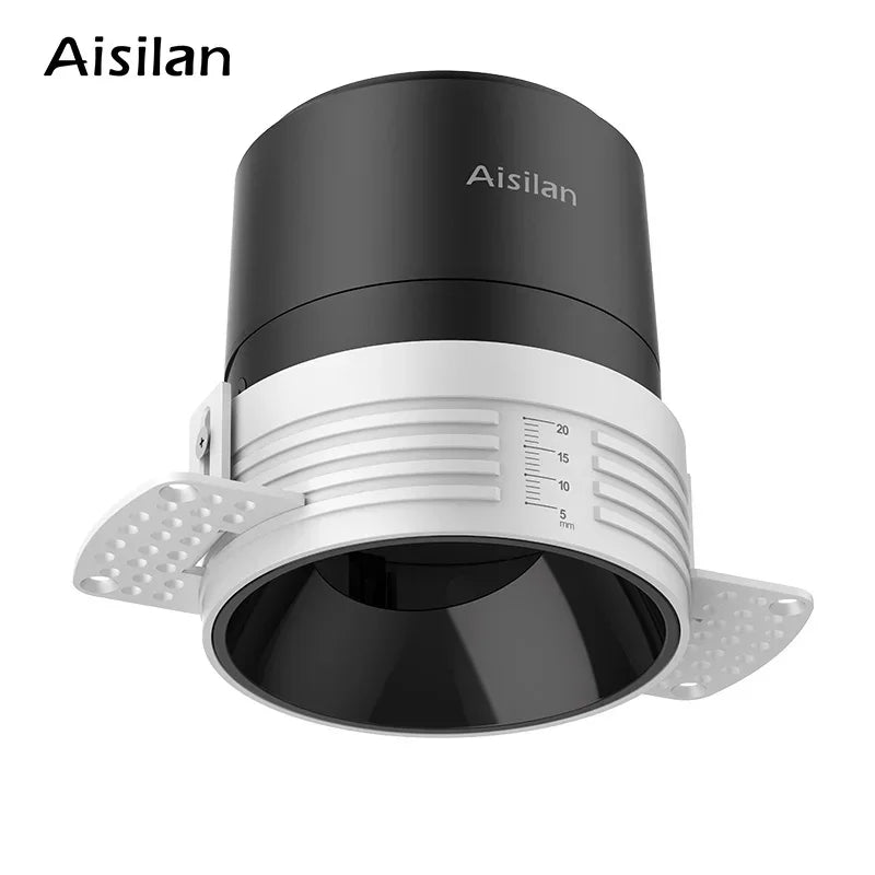 Afralia™ Frameless LED Downlight 7W for Living Room Bedroom, Anti-glare Spot Light