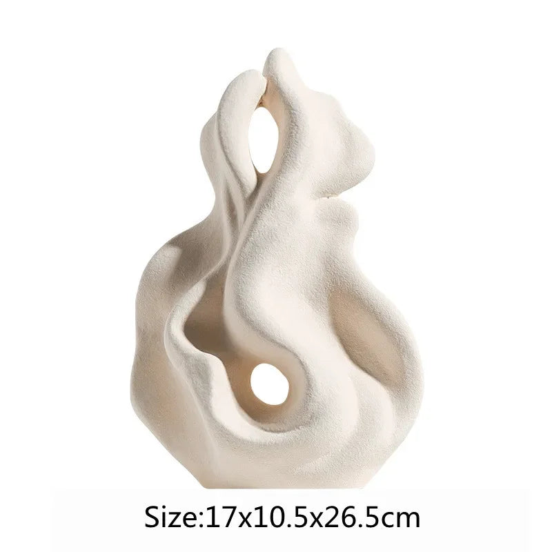 Afralia™ Ceramic Curl Sculpture Decor Modern Porcelain Figurine Room Decoration