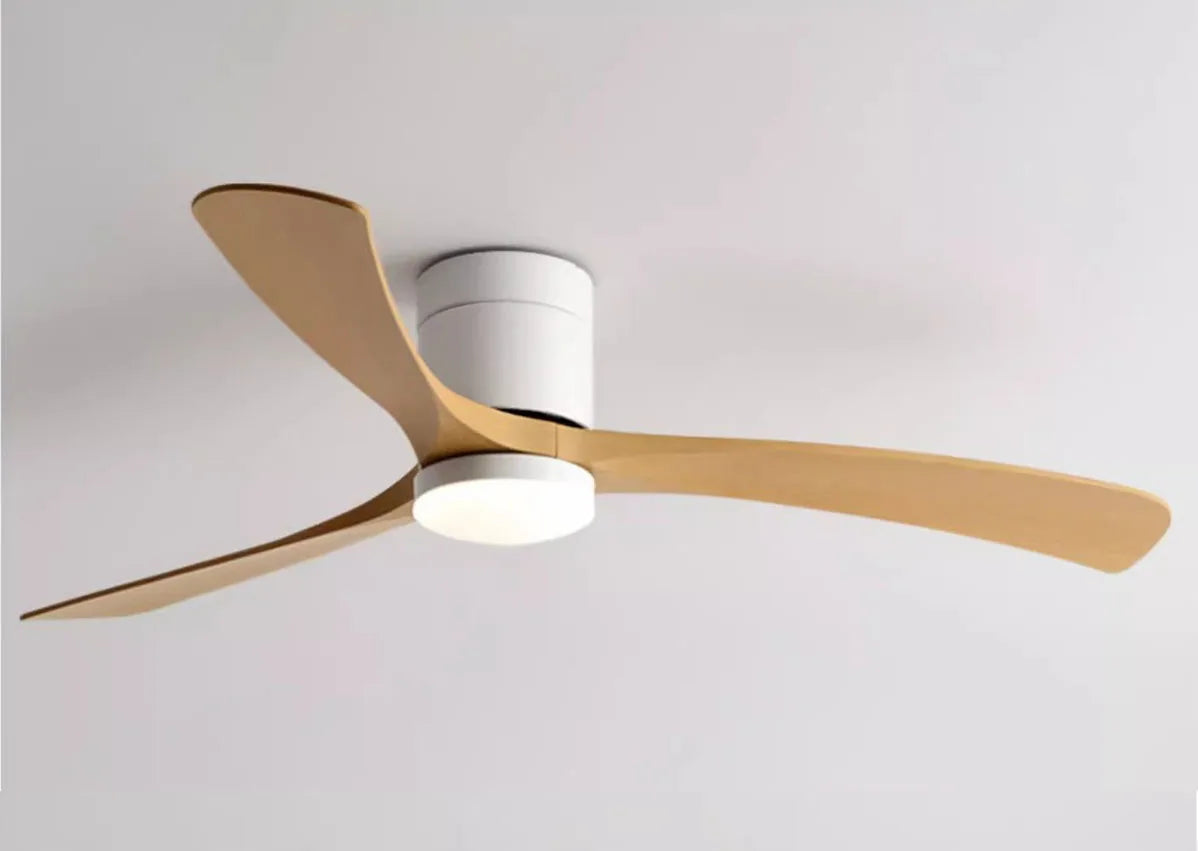 Modern Black/White ABS Blade Low Profile Ceiling Fan Light with Remote Control by Afralia™