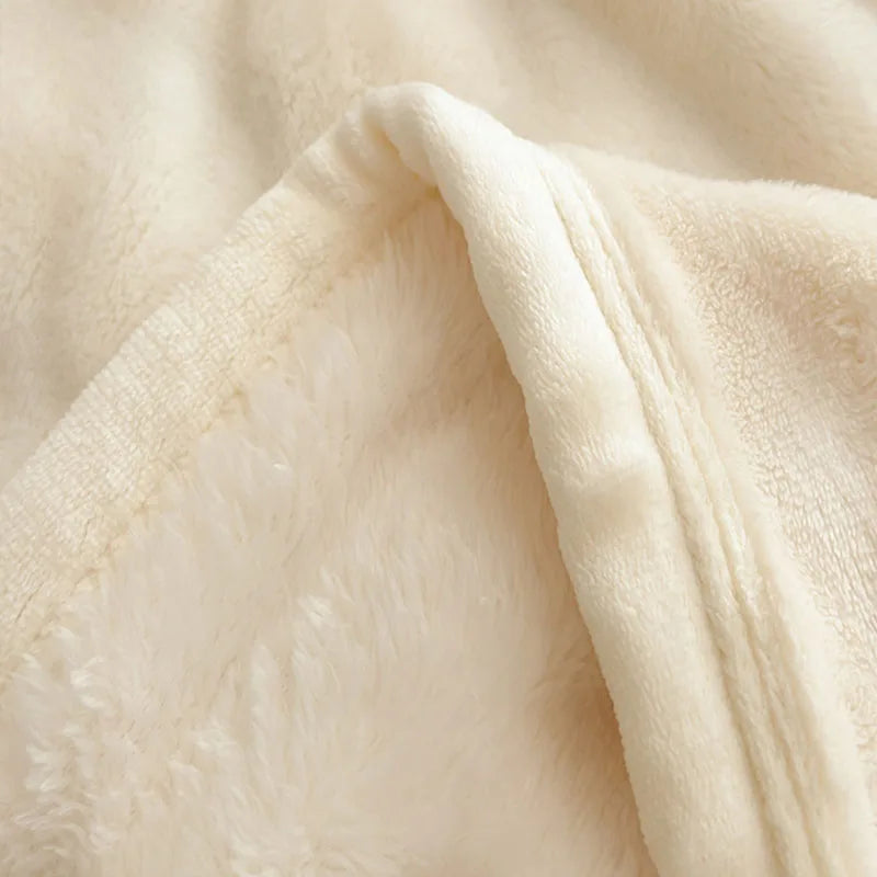 Afralia™ Plush Flannel Sofa Blanket Double Sided Velvet Nap Shawl