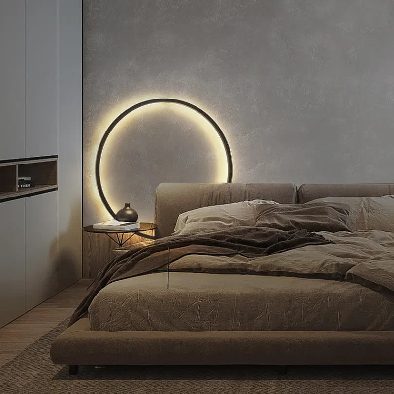 Afralia™ Modern LED Ring Wall Lamp | Nordic Design Indoor USB Sconce Lighting