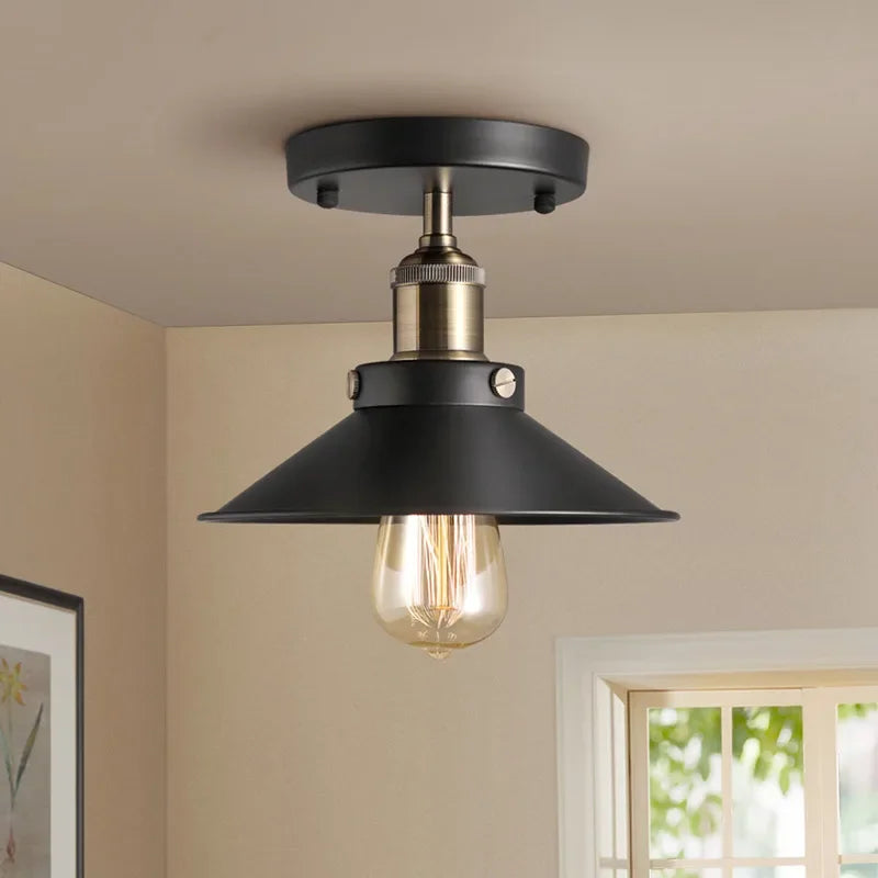 Afralia™ Retro Black Gold Ceiling Lamp - American Country Style