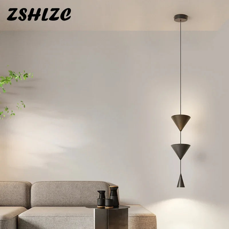 Afralia™ Modern Black LED Pendant Chandelier for Home Lighting Fixtures