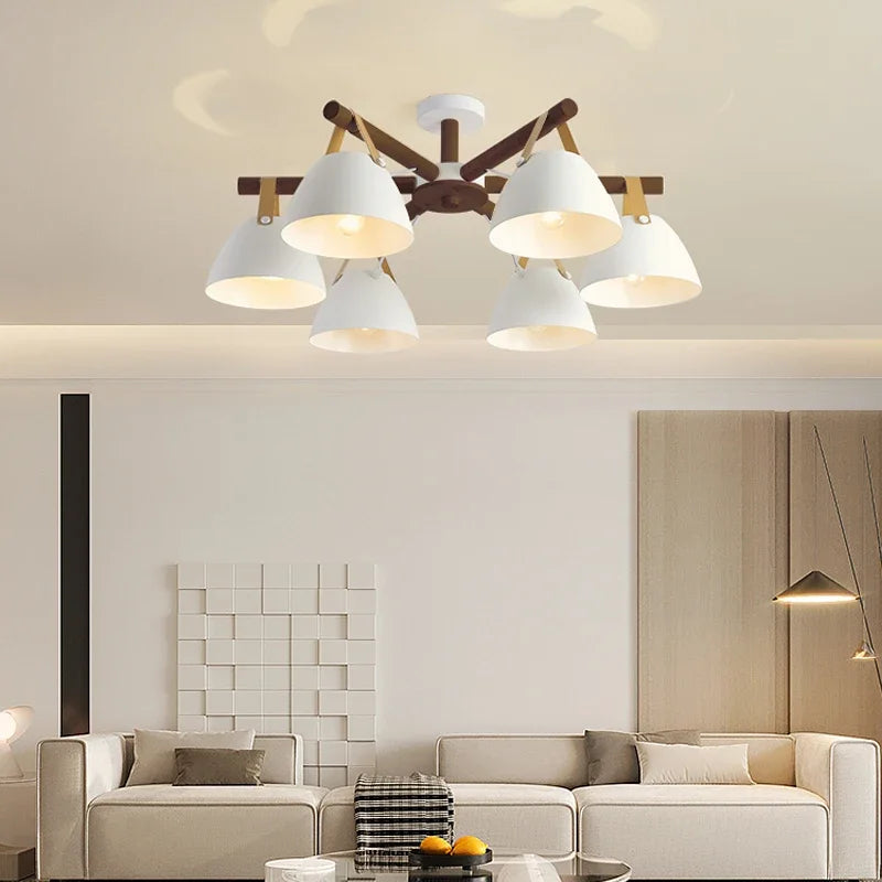 Afralia™ Nordic Wood LED Chandelier - Modern Ceiling Lamp for Simplicity and Elegance