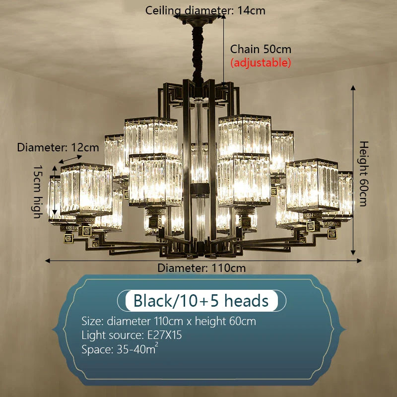 Afralia™ Luxury Crystal Chandelier for Living Room Dining Bedroom Hall Home Lighting