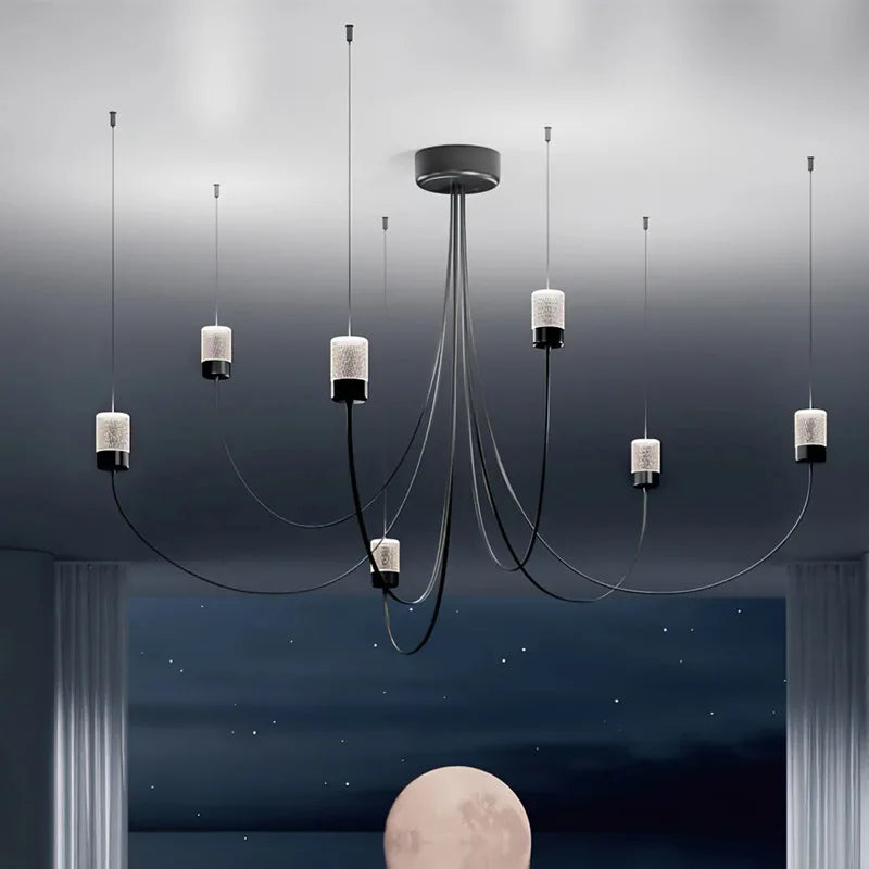 Afralia™ Line Light Chandelier: Modern Minimalist LED Pendant for Loft Home