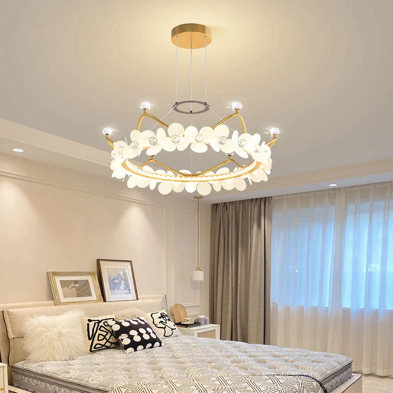 Afralia™ Petal Crystal Chandelier: Elegant Living Room Bedroom Light, Luxury Nordic Design