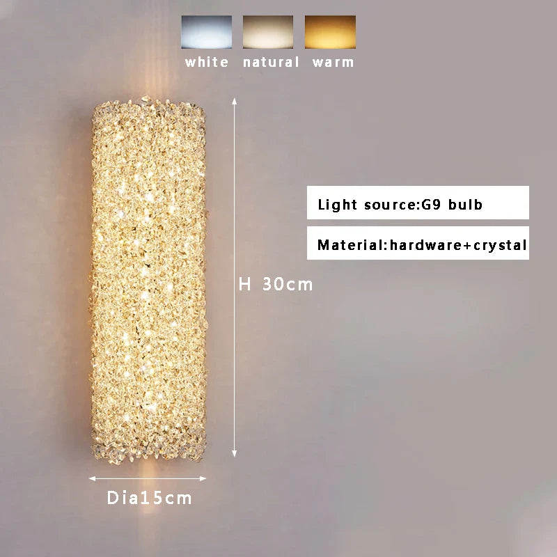 Afralia™ Crystal Beads Wall Lamp LED Light Fixture for Home Decor & Living Room