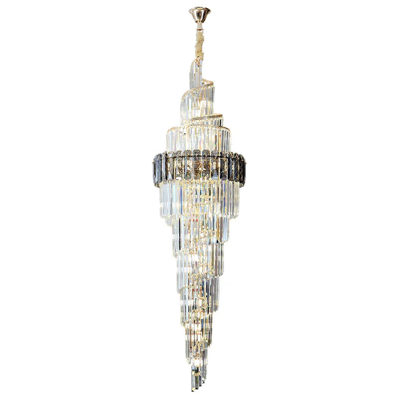 Afralia™ Spiral Staircase Chandelier: Luxury Postmodern Loft Light for Hotel, Villa, KTV