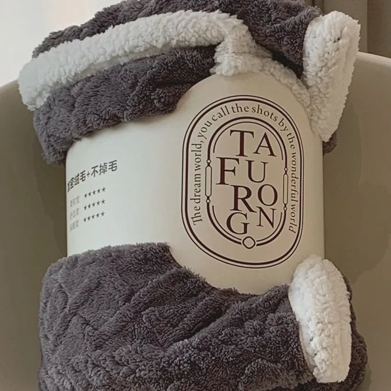 Afralia™ Cozy Jacquard Coral Fleece Blanket