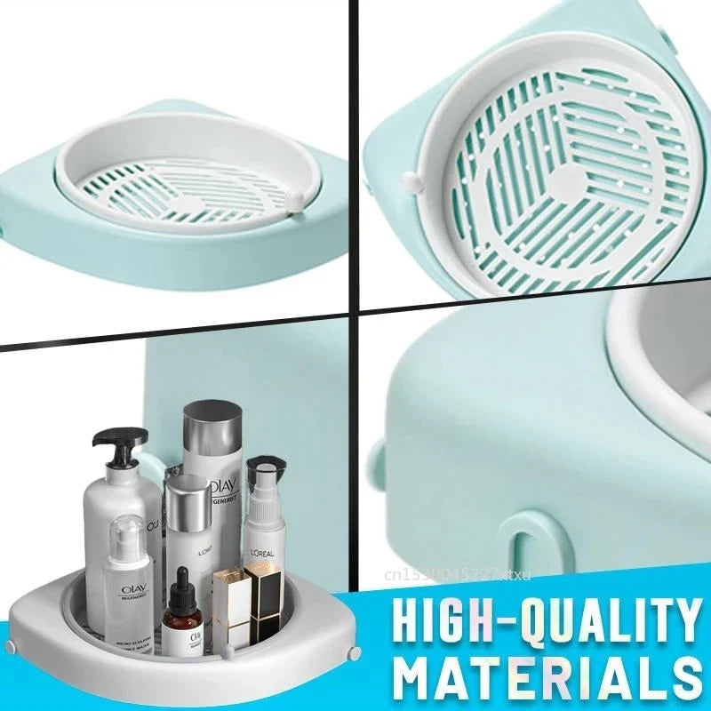 Afralia™ Rotatable Corner Shelf: Wall Mounted Triangle Rack for Bathroom and Kitchen Storage