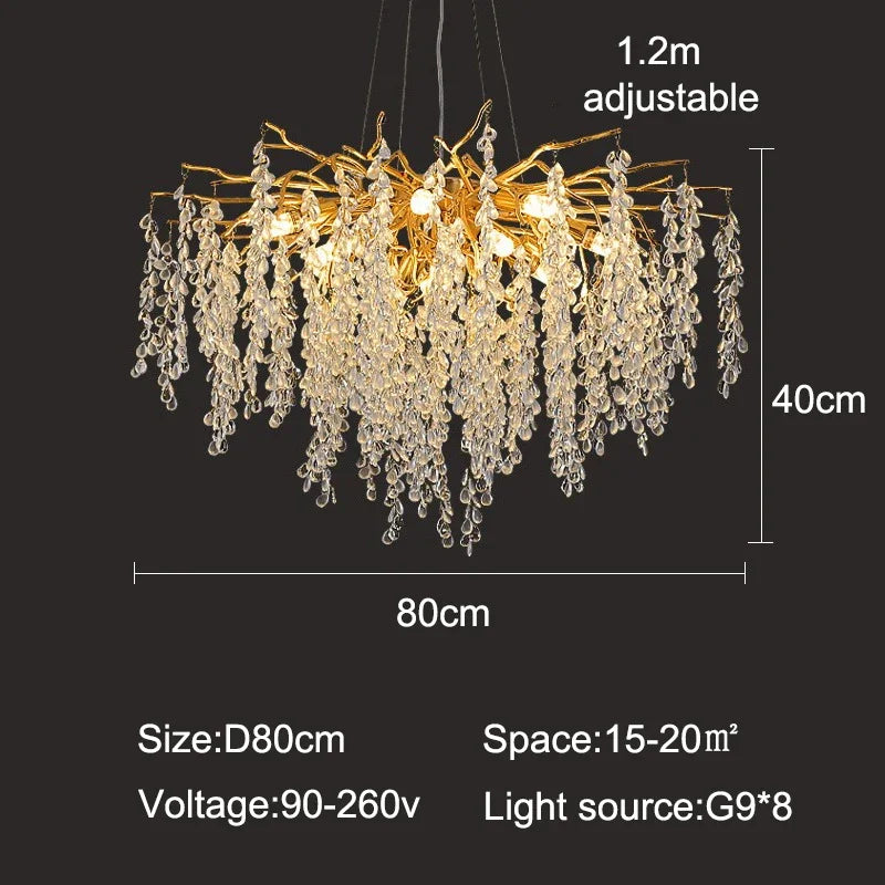 Afralia™ Luxury Crystal Chandelier LED Pendant Light for Home Decor and Lighting